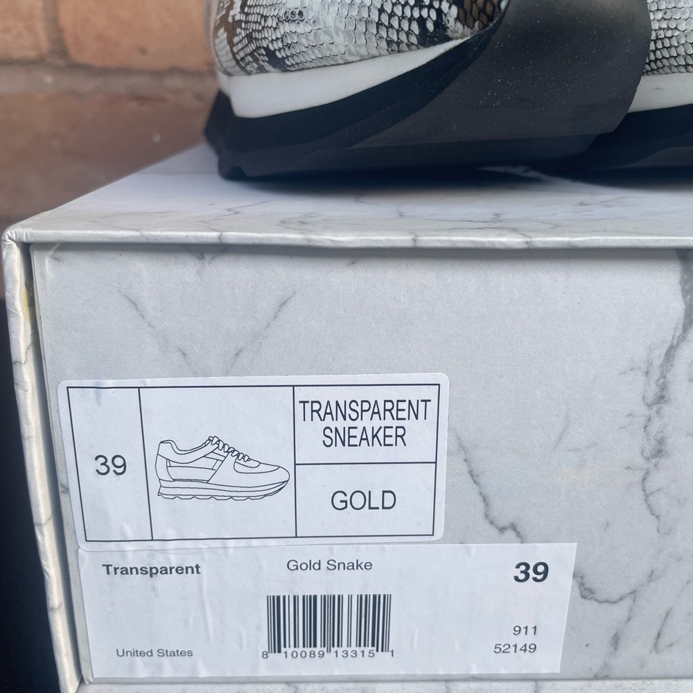 Jessica Rich Women's Sneakers Transparent Snake Gold New Size 39EU/9US - Picture 6 of 8